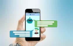 A smartphone displaying a chatbot conversation, highlighting the role of AI-powered chatbots in digital communication