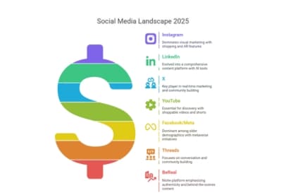 Showcasing the evolving roles of Instagram, LinkedIn, YouTube, and Threads in shaping future digital marketing landscapes.
